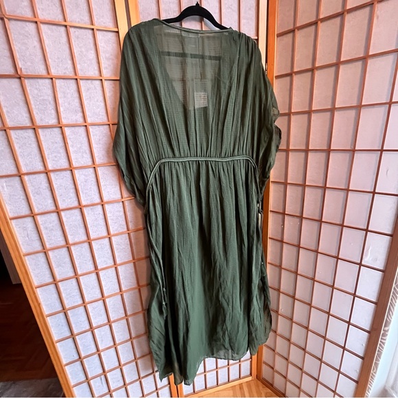 NWT Primark Maxi olive green cotton kaftan/cover- up 10 - Picture 2 of 11